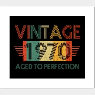 Vintage 1970 Aged to Perfection - Birthday gift Shirt - Retro Birthday Posters and Art